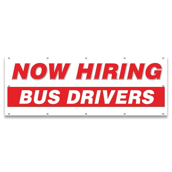 Now Hiring Bus Drivers Banner Apply Inside Accepting Application Single Sided